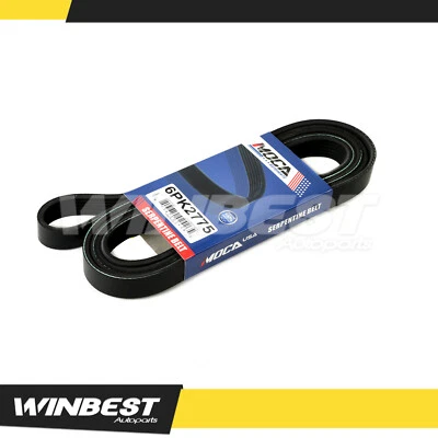 EPDM Serpentine Belt 6PK2775 for 06-11 Chevrolet Impala Pontiac G6 Kia 3.5L 3.9L - Image 1 of 4