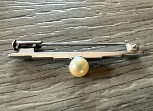 Broche ancienne ART DECO - argent massif et perle - Picture 1 of 4