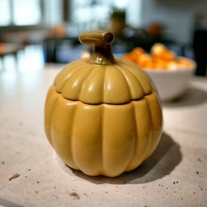 Vintage New Hallmark Pumpkin Votive Candle Holder Fall Pumpkin Spice Scent - Picture 1 of 9