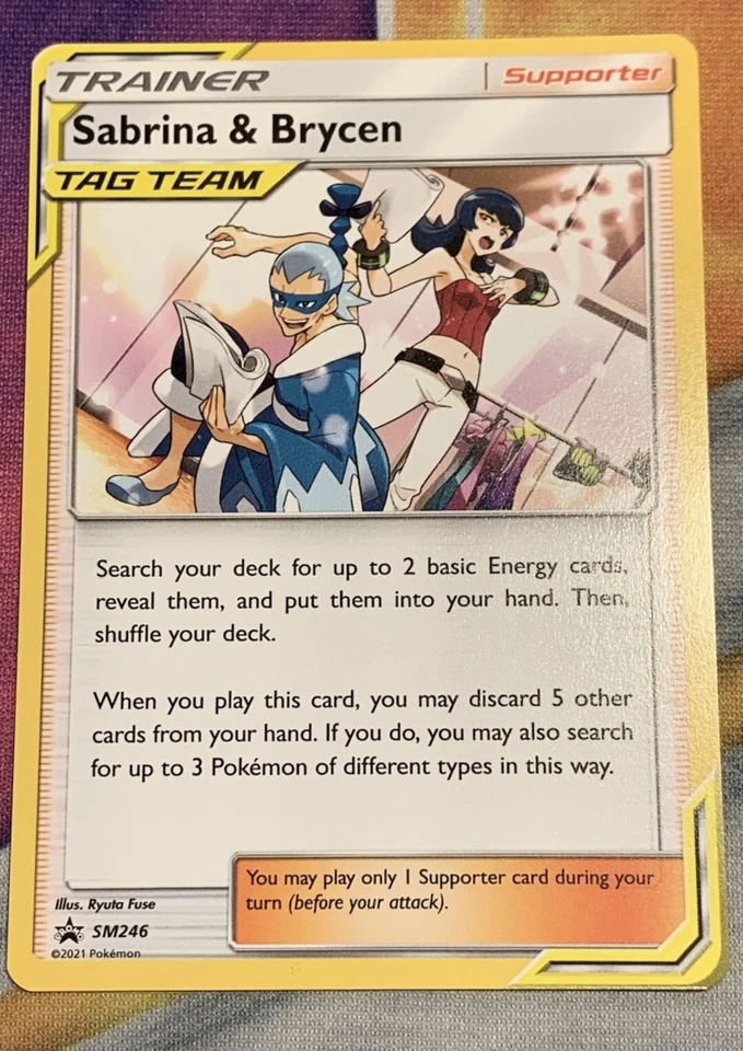 Pokémon Sabrina and Brycen SM246 | 1 CARD + FREE PROTECTOR E5 - Image 1 of 1