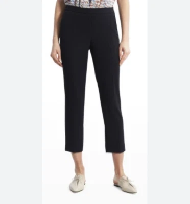 Pantalones Tejidos Theory Treeca Fairfield Para Mujer 0 Azul Marino Multi Recto Tobillo Corto Nuevos Foto 1 de 4