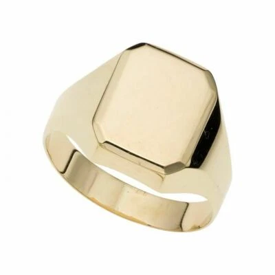 Size 7 Polished Rectangular Signet Ring 14K Yellow Gold 2.4gr - Image 1 of 2