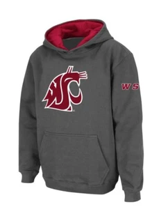 Boys Colosseum Charcoal Washington State Cougars Logo Pullover Hoodie Youth XS - Picture 1 of 3