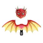 Kids Dragon Costume Dinosaur Mask Wing Sets Easter Masquerade Birthday Party