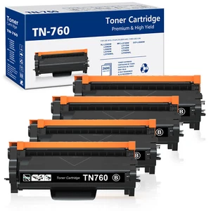 4-Pack TN760 Toner Cartridge for Brother TN730 MFC-L2710DW HL-L2390DW L2395DW - Picture 1 of 7