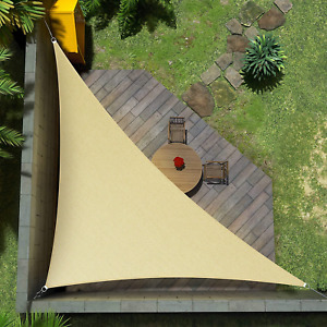 Triangle Sun Shade Sail Canopy Awning Shelter Fabric 10' x 10' x 14' Beige