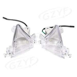 Lente Trasparente Frecce Anteriori Luci Obiettivo per Kawasaki Ninja ZX10R 04-05 Coppia - Foto 1 di 6