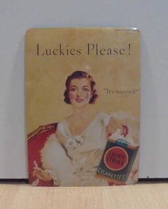 LUCKY STRIKE CIGARETTES ADVERTISIGN TIN POST CARD - Picture 1 of 5