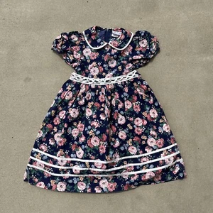 Vintage Rare Editions 90s Floral Puff Sleeve size 6 Girls - Picture 1 of 11