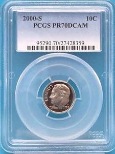 2000-S Roosevelt Dime 10c PCGS PR 70 DCAM - Picture 1 of 2
