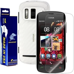 ArmorSuit Nokia 808 PureView Screen Protector + White Carbon Fiber Skin USA - Picture 1 of 10
