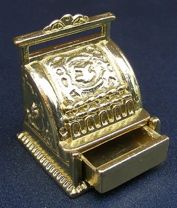 Dolls House Cash Till Gold Metal With An Opening Drawer 1:12 Scale Shop tumdee - Picture 1 of 7