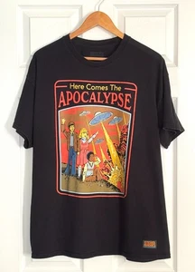 STEVEN RHODES Mens Black Here Comes The Apocalypse T-Shirt Sz XL - Picture 1 of 9