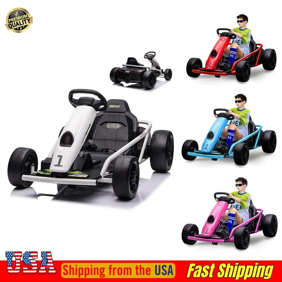 24V 9Ah Ride-on Electric Go Kart Car Toy 8.1 MPH Power Wheels Load 155 Lbs 300w - Image 1 of 4