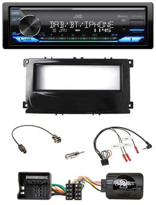 JVC Bluetooth DAB USB Lenkrad Autoradio für Ford Focus ab 07 Galaxy C-Max schwar - Bild 1 von 4
