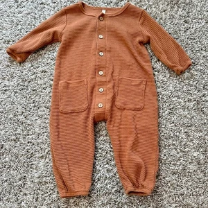 Rylee + Cru Waffel Strick Strampler Taschen Knopfleiste Body 3-6M - Bild 1 von 7