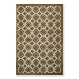 6 Fuß x 9 Fuß 4 Zoll Handgewebter Portugiesisch Französisch Aubusson Flachgewebe Wolle Vorleger Braun - Bild 1 von 8