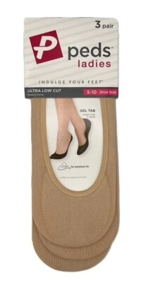 Zapato PEDS Para Mujer Clásico Ultra Bajo Forro con Pestaña de Gel Nude 6pr Talla: 5-10 Foto 1 de 2