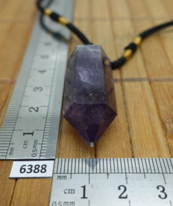 Pendentif grosse POINTE BITERMINEE AMETHYSTE naturelle + cordon reglable collier - Imagen 1 de 8