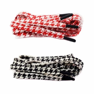 Cordones planos gruesos SB de pata de gallo para Dunk SB negro/rojo Pied-de-poule Habibi - Imagen 1 de 3