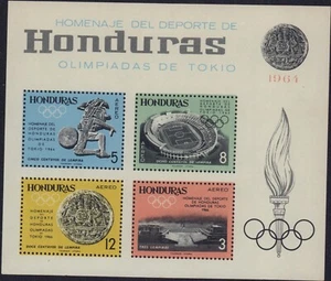 HONDURAS 1964 TOKYO OLIMPIADI FOGLIO RICORDO PERF C344a - Foto 1 di 1