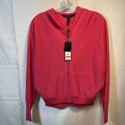 BCBG Max Azria Zip Crop Cardigan w Hood “Gabby” NWT Begonia Pink Size S - Image 1 of 4