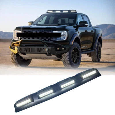 哑光黑色车顶灯吊舱套件适用于福特 Ranger T9 2022 - 2025 带电缆 — 第 1/4 张图片