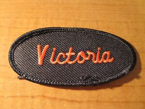 VICTORIA Uniform Name Tag Embroidered Cloth PATCH Service Station Biker Utility