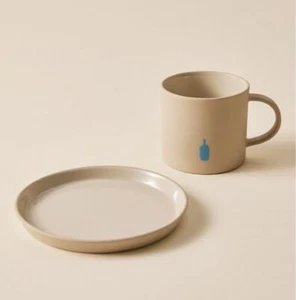 BLUE BOTTLE COFFEE Stone Mug & Plate Set 2024 Limited Edition Set of 2 NEW - Afbeelding 1 van 10