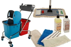 Axis Line Wischmop Komplettset mit Doppelfahrwagen Reinigungswagen 25 Liter - Bild 1 von 6