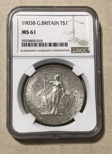 Great Britain - 1903-B Large Silver Trade Dollar (NGC MS 61) - Nice Coin! - Picture 1 of 4