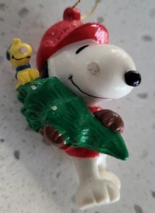 Peanuts Snoopy Woodstock Christmas Tree Ornament Bringing Home the Tree PVC - Picture 1 of 4