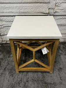 Uttermost Catali 22" Washed Natural Limestone Long Java Wood End Table 25886 - Picture 1 of 12