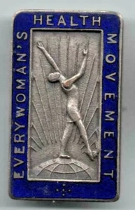 EVERYWOMAN`S HEALTH MOVEMENT BEAUTIFUL BLUE ENAMEL VINTAGE BADGE (13) - Picture 1 of 1