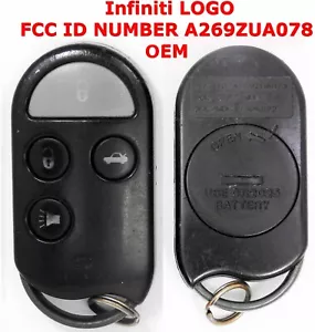 Infiniti LOGO OEM 1995 - 1999 I30 MANDO A DISTANCIA SIN LLAVE LLAVERO ALARMA A269ZUA078 - Imagen 1 de 1
