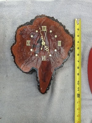 wall clock Live Edge Wall Clock Wood Tree Slab Epoxy Coating Rustic Charm - Image 1 of 3