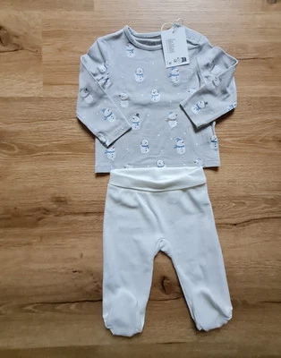 Neu Gr. 68 C&A Schneemann Set Longsleeve Langarmshirt Hose Kombination  - Bild 1 von 4