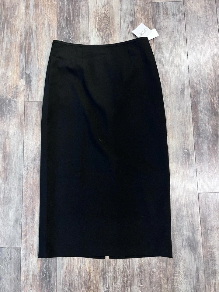 Kasper Women's Black Straight Stretch Crepe Career Work Midi Skirt Size 10