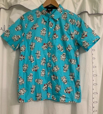 Camisa abotonada Star Wars Stormtrooper de los parques de Disney azul pequeña para hombre Foto 1 de 3