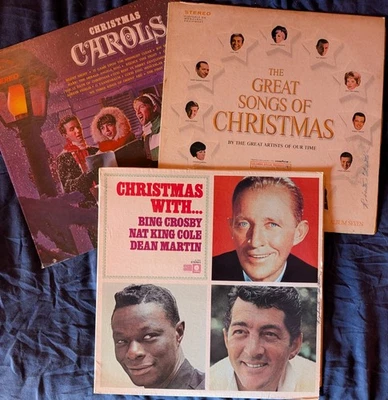 3 CHRISTMAS LPs* NAT KING COLE Bing Crosby DEAN MARTIN Canterbury Chior  - Image 1 of 4