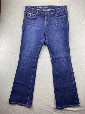 KUT From Kloth So Low Bootcut Jeans Women's 16 Blue Stretch Denim Studded - Image 1 of 4