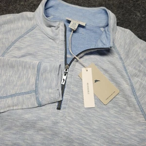 Tommy Bahama Barrier Strand wendbarer Herrenpullover mit halbem Reißverschluss Shirt Large NEU - Bild 1 von 8