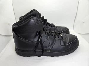 Nike Air Force 1 High '07 Shoes Men's 8.5 Triple Black Leather Athletic Sneakers - Picture 1 of 9