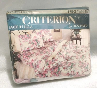 Juego de 3 sábanas dobles Criterion by Dan River ALINA rosa floral NUEVO Foto 1 de 4