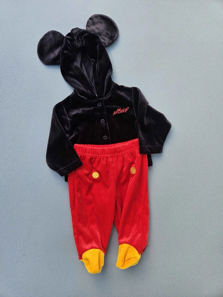 Vintage Walt Disney World Baby 3/6 Month Halloween Mickey Mouse Costume Set 2Pc - Image 1 of 4