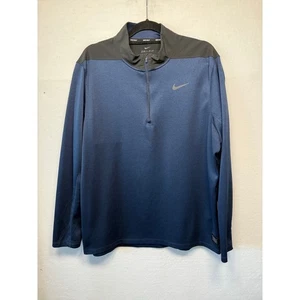 NIke Golf Dri-Fit Performance 1/4 Zip Pullover, Blue/Black, Size XL - Picture 1 of 4