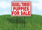 Russell Terrier PUPPIES FOR SALE RED Yard Sign Road with Stand LAWN SIGN