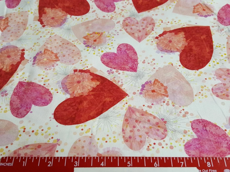 Quilting Treasures Turnowsky All My Love Hearts Confeti en Algodón Blanco-1/2 yarda Foto 1 de 1