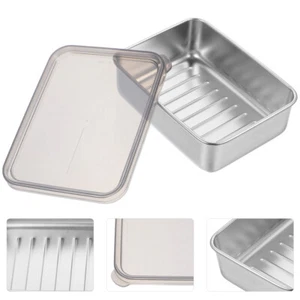 Butter Bacon Storage Stainless Steel Crisper Cheese Cases Sliced Keeper - Picture 1 of 12