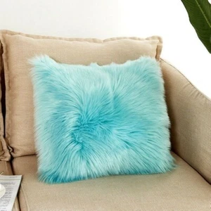 1 X Throw Pillow Cover Case Pillowcase Faux Fur Fluffy Plush Shaggy Sofa Cushion - Picture 1 of 20